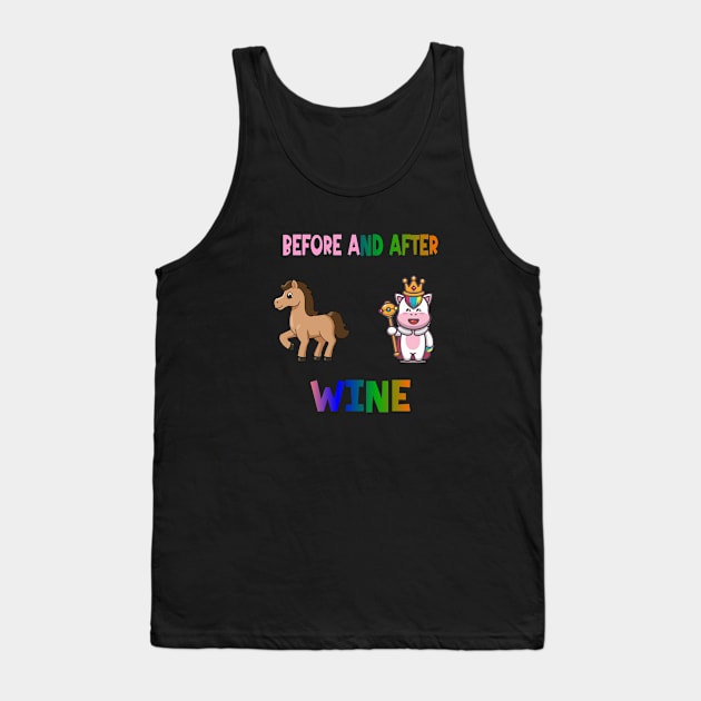 Before and after wine Tank Top by A Zee Marketing